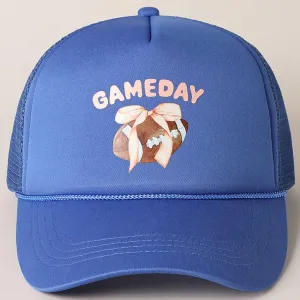 Gameday Bow Football Mesh Back Trucker Hat