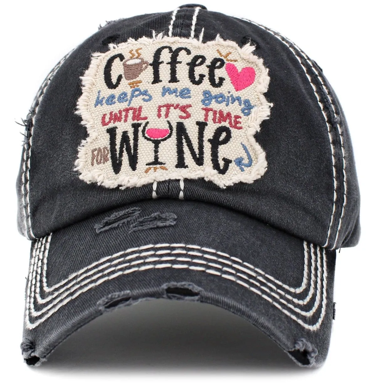 KBV1410 "COFFEE KEEPS ME GOING" Vintage Distressed Cotton Cap