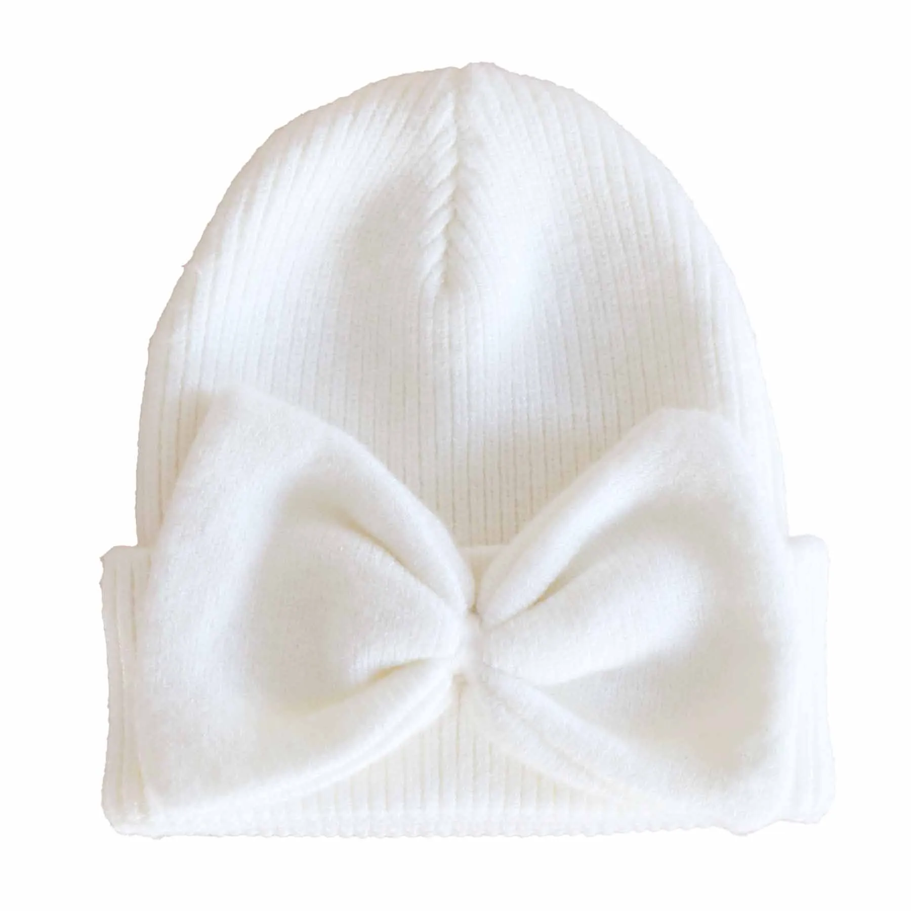 Knit Newborn Bow Beanies*
