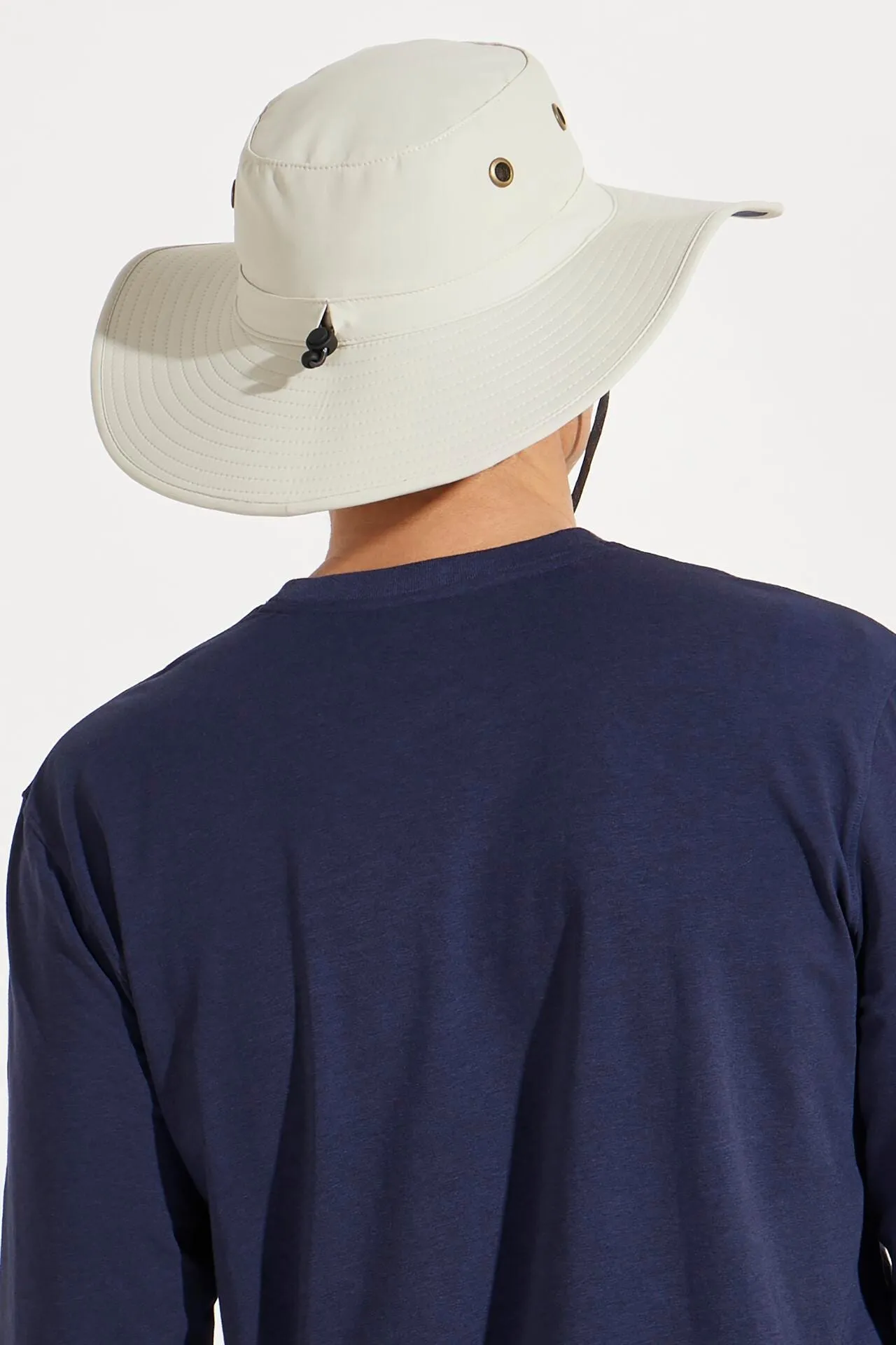 Leo Shapeable Wide Brim Hat | Stone/Navy