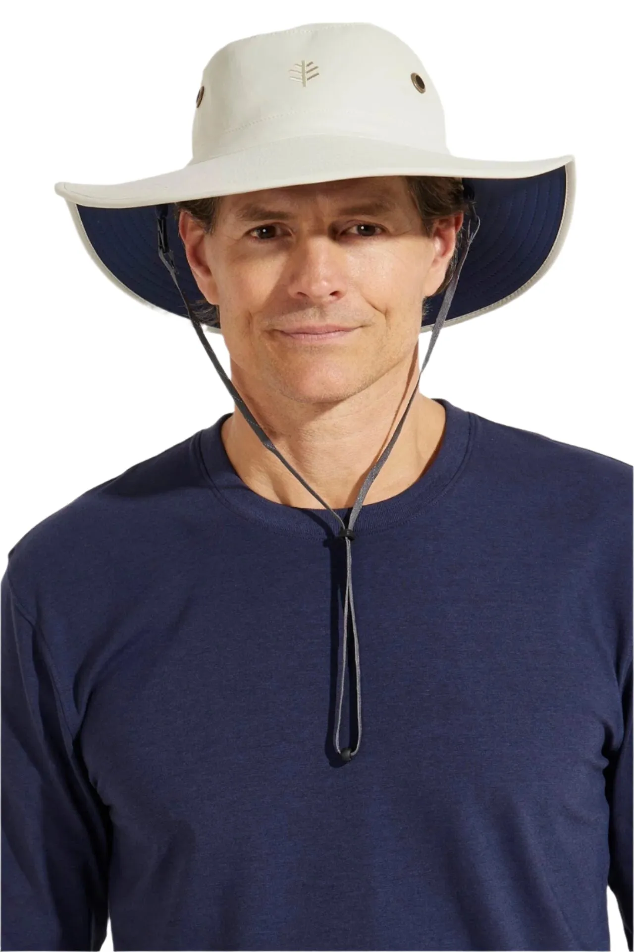 Leo Shapeable Wide Brim Hat | Stone/Navy