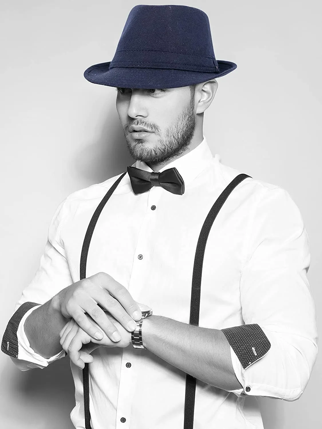 Men's Navy Timelessly Classic Manhattan Fedora Hat