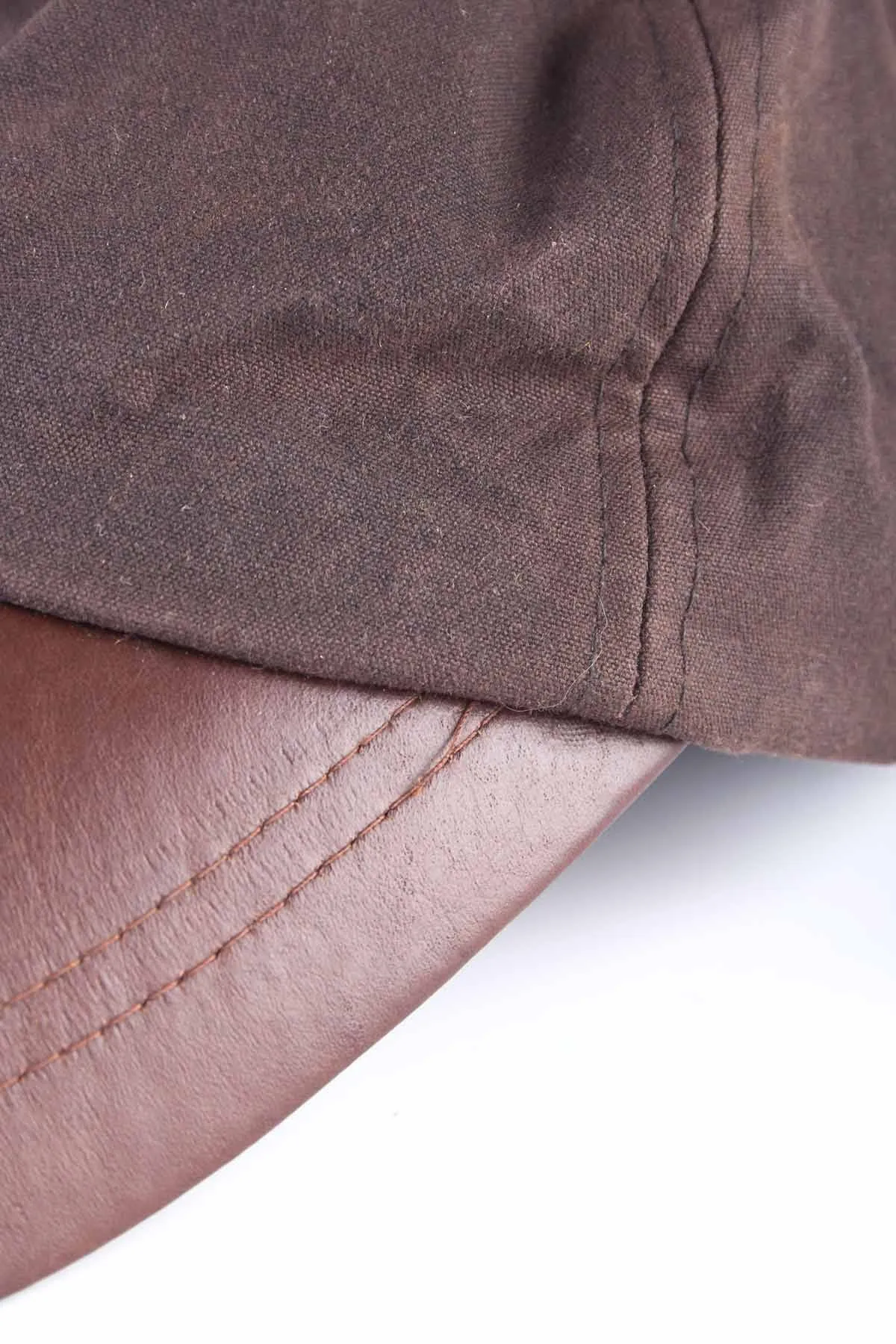 Men's Wax Baseball Cap with Leather Peak
