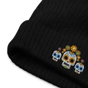 Mexican Day of the Dead Embroidered Beanie