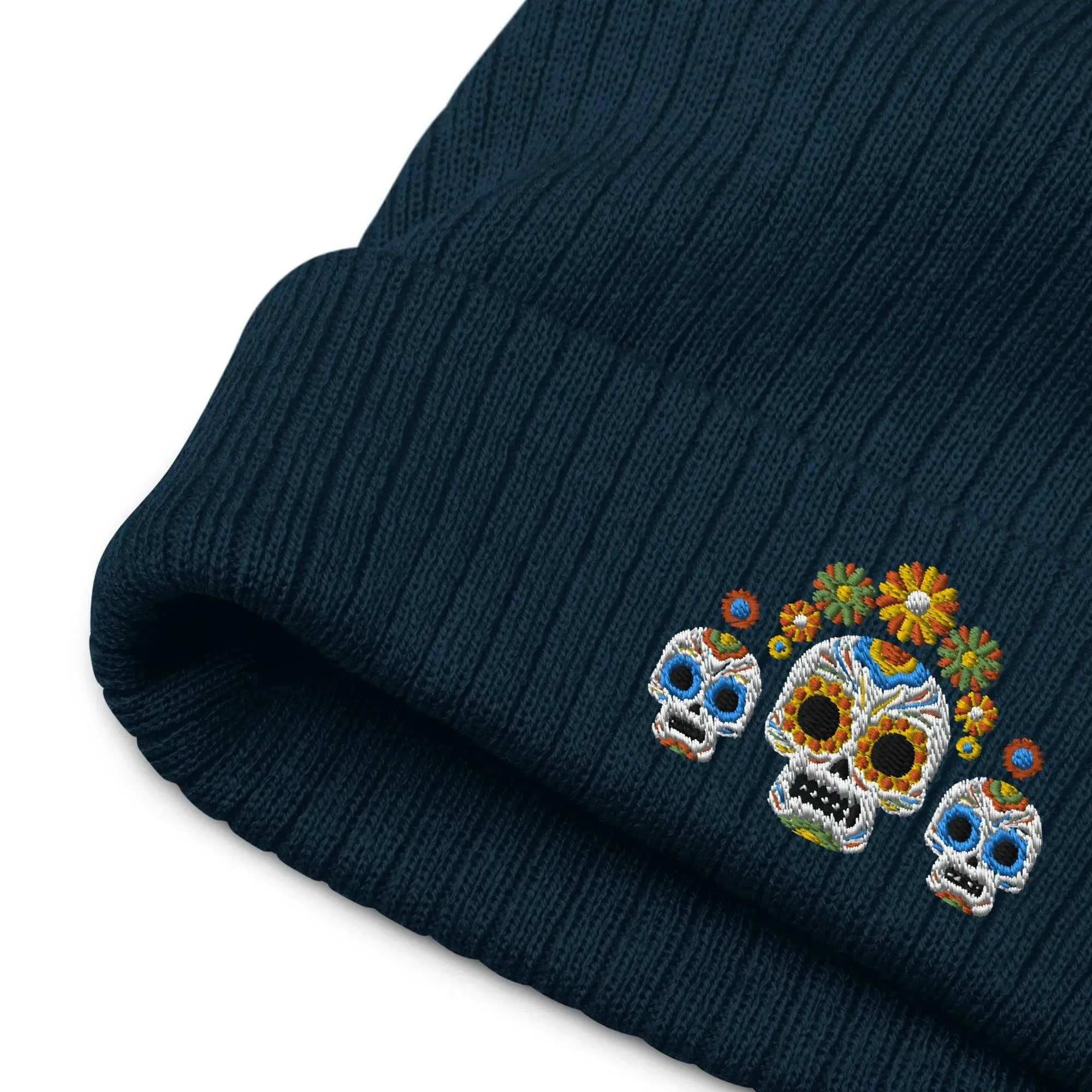Mexican Day of the Dead Embroidered Beanie