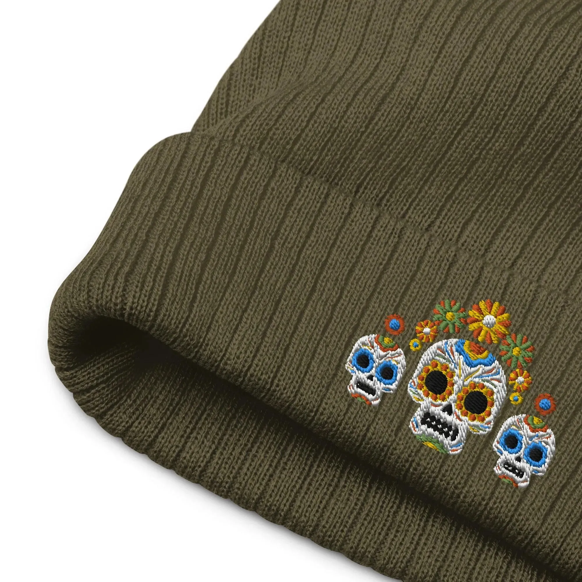 Mexican Day of the Dead Embroidered Beanie