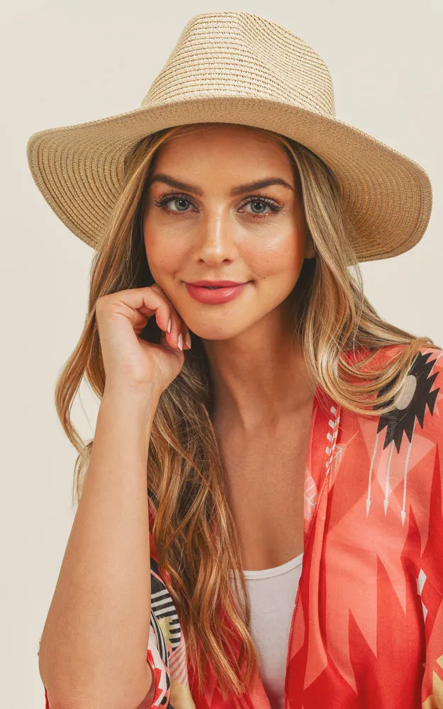 MH0072 Faux Leather Band Fedora Summer Hat