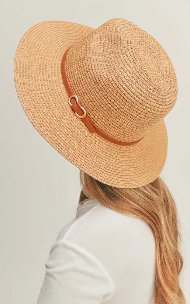 MH0114 PU Leather Band Panama Hat