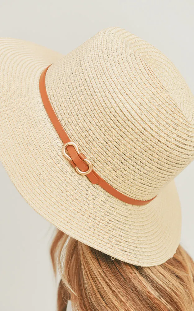MH0114 PU Leather Band Panama Hat