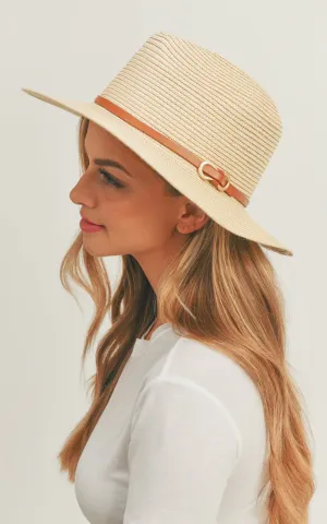 MH0114 PU Leather Band Panama Hat