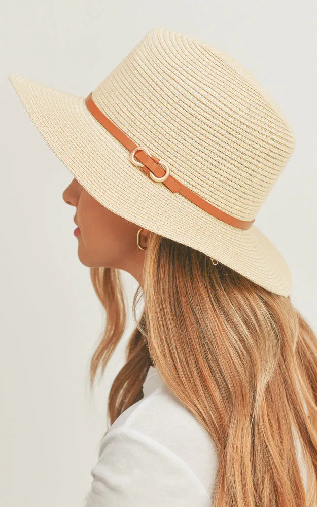 MH0114 PU Leather Band Panama Hat