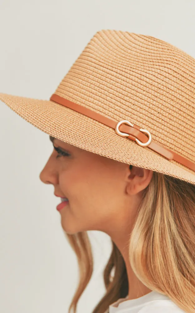 MH0114 PU Leather Band Panama Hat