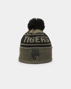 New Era Richmond Tigers 'AFL '22 Olive' Pom Knit Beanie Green