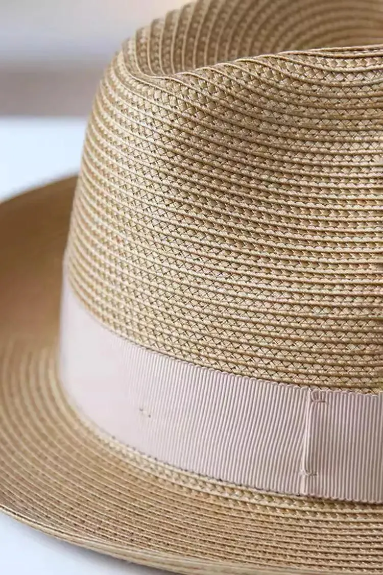 Packable Straw Fedora Hat