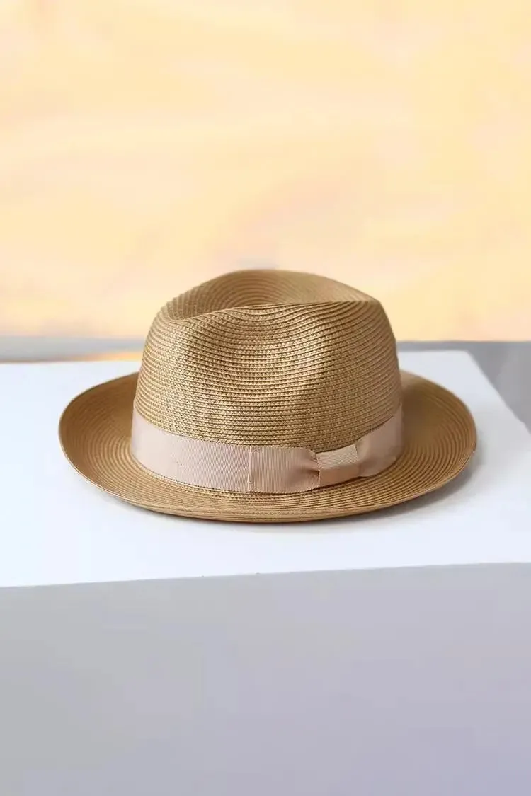 Packable Straw Fedora Hat