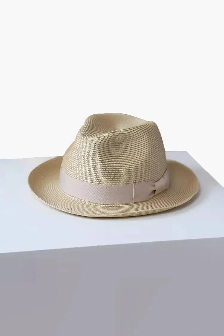 Packable Straw Fedora Hat