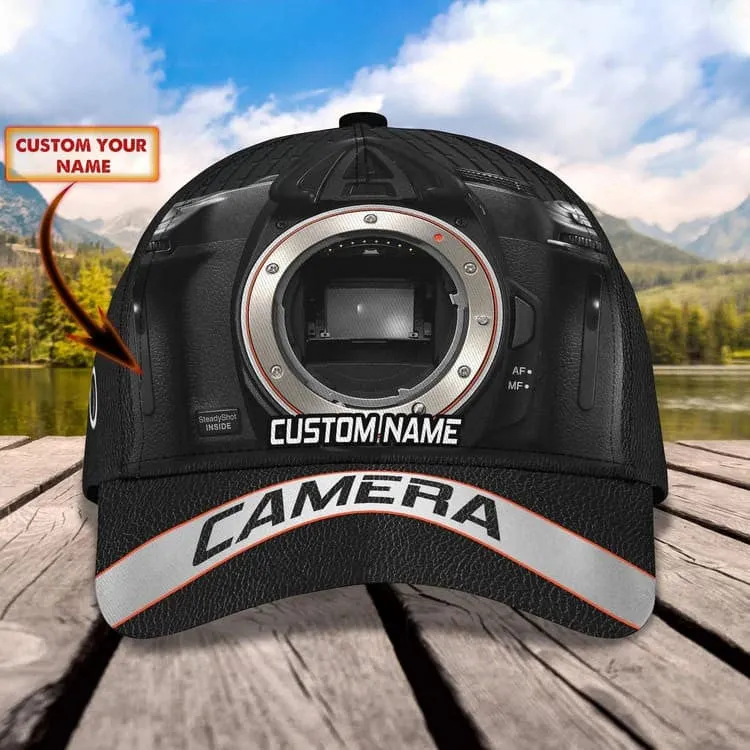 Personalized Camera 3D Baseball Cap for Cameraman, Camera Hat Birthday Gift for Him