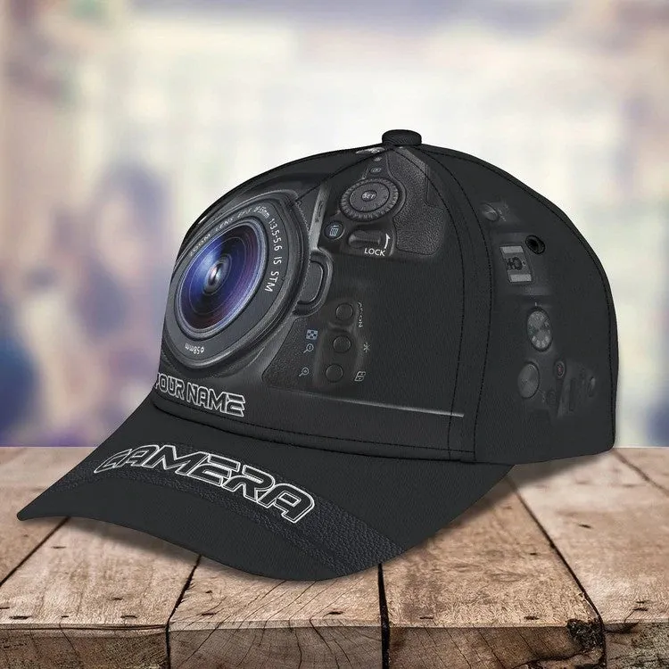 Personalized Camera 3D Baseball Cap for Cameraman, Camera Hat Birthday Gift for Him