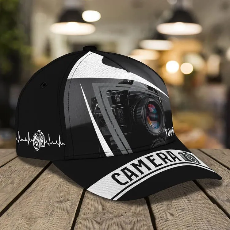 Personalized Camera 3D Baseball Cap for Cameraman, Camera Hat Birthday Gift for Him
