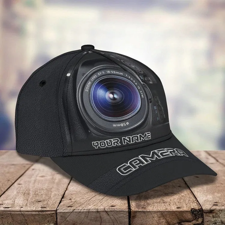 Personalized Camera 3D Baseball Cap for Cameraman, Camera Hat Birthday Gift for Him