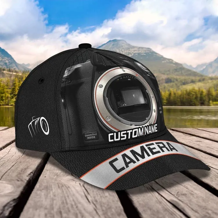 Personalized Camera 3D Baseball Cap for Cameraman, Camera Hat Birthday Gift for Him