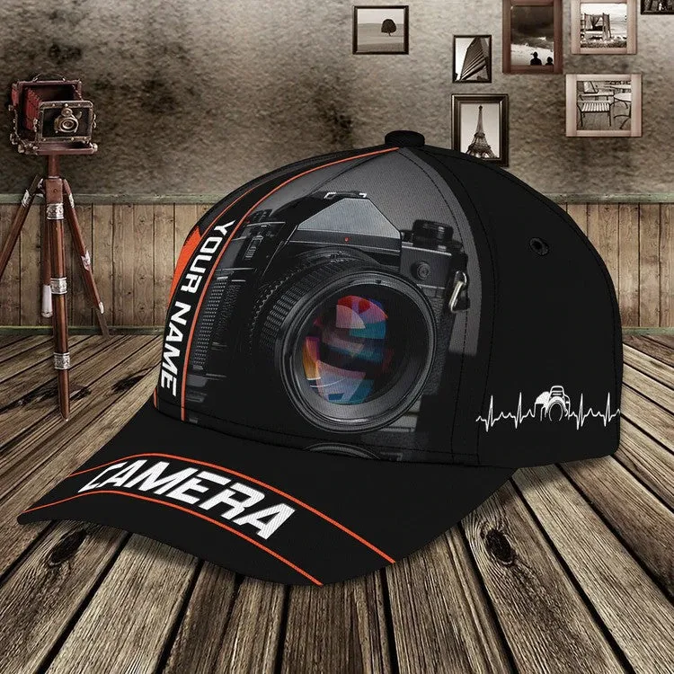 Personalized Camera 3D Baseball Cap for Cameraman, Camera Hat Birthday Gift for Him