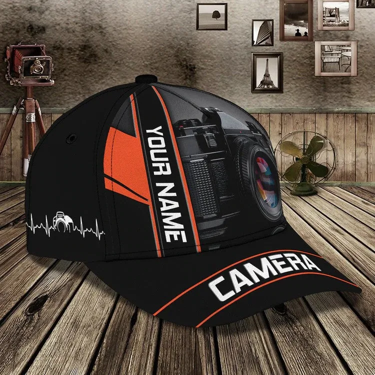 Personalized Camera 3D Baseball Cap for Cameraman, Camera Hat Birthday Gift for Him