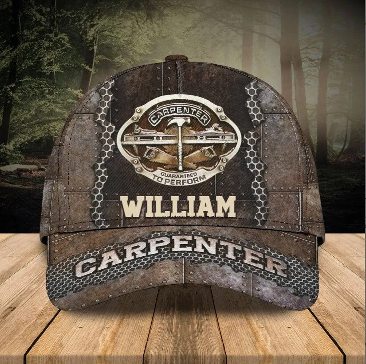 Personalized Carpenter Tool 3D Baseball Cap for Carpenter, Hammer and Saw Carpenter Hat for Him