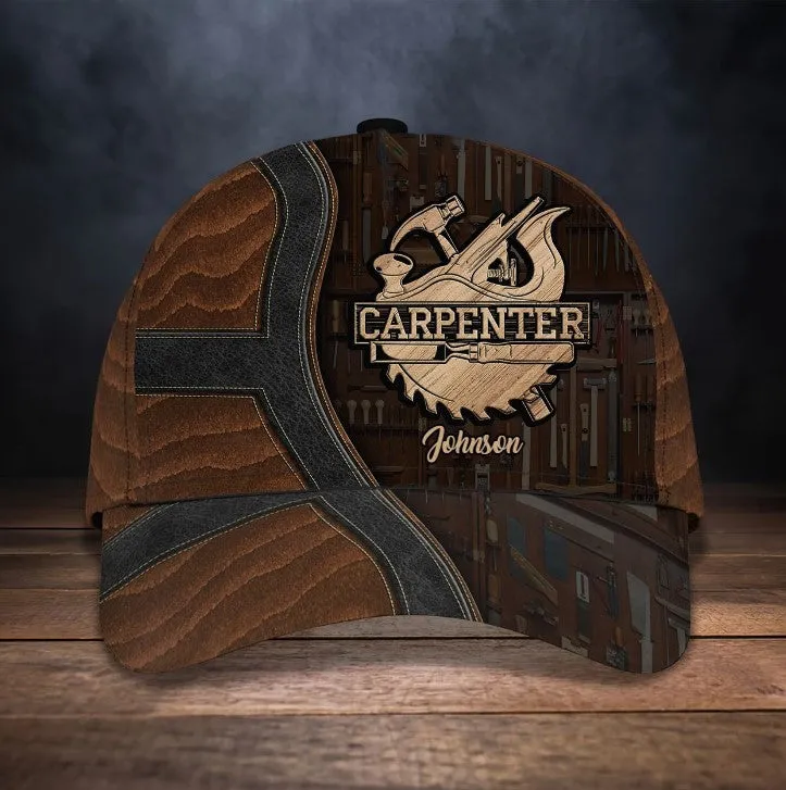Personalized Carpenter Tool 3D Baseball Cap for Carpenter, Hammer and Saw Carpenter Hat for Him