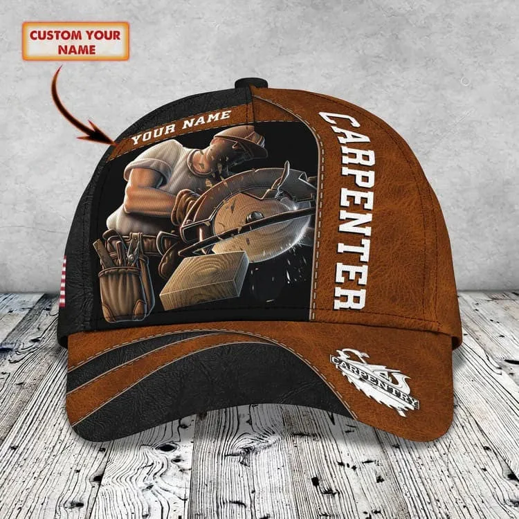 Personalized Carpenter Tool 3D Baseball Cap for Carpenter, Hammer and Saw Carpenter Hat for Him