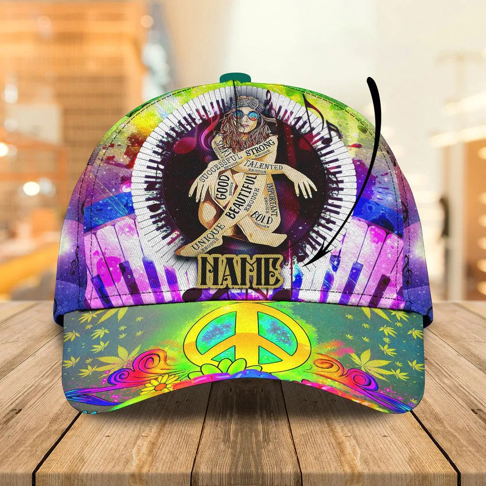 Personalized Tie Dye Hippie 3D Baseball Cap for Hippie Girl, Hippie Hat for Her