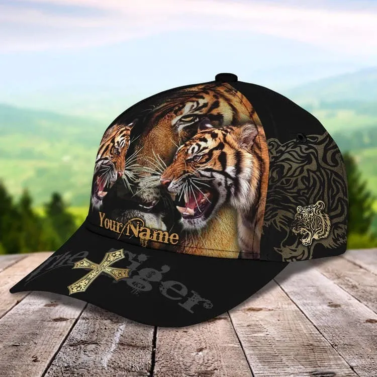 Personalized White Tiger 3D Baseball Cap for Boyfriend, Tiger Art Hat for Tiger Lovers