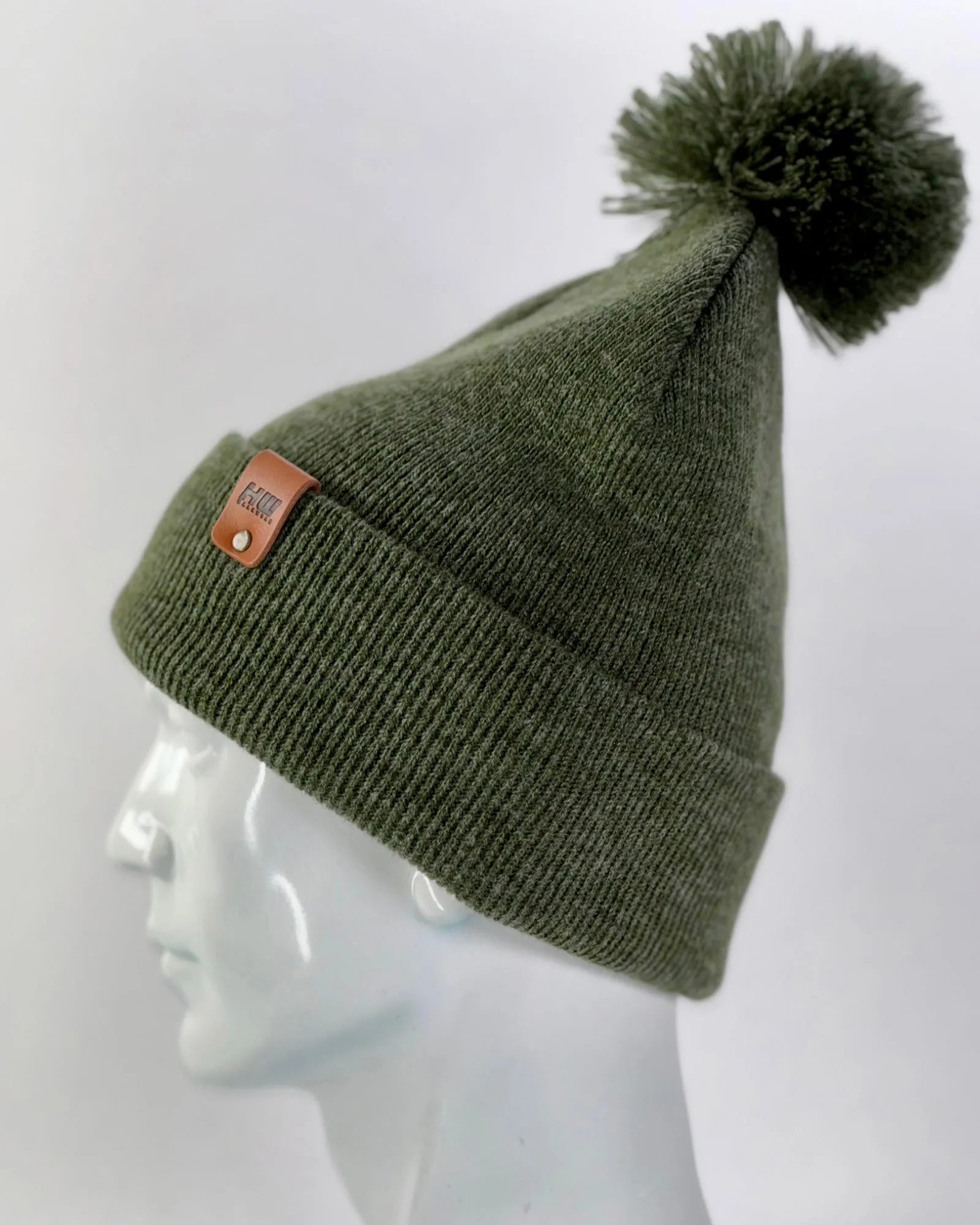 PTD104 HAAKWEAR Pom Pom Beanie - Made in USA - Forest Green