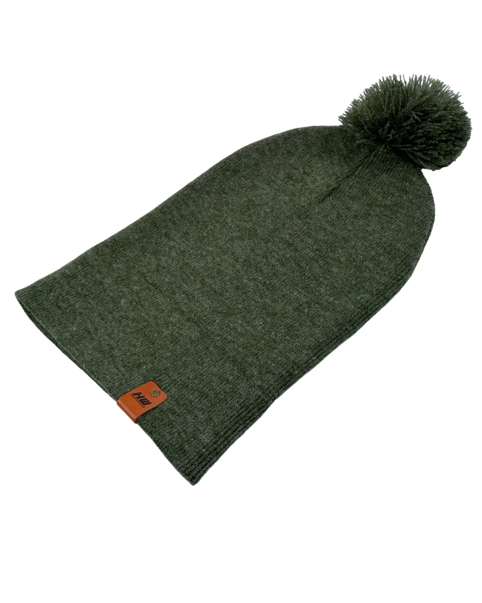 PTD104 HAAKWEAR Pom Pom Beanie - Made in USA - Forest Green