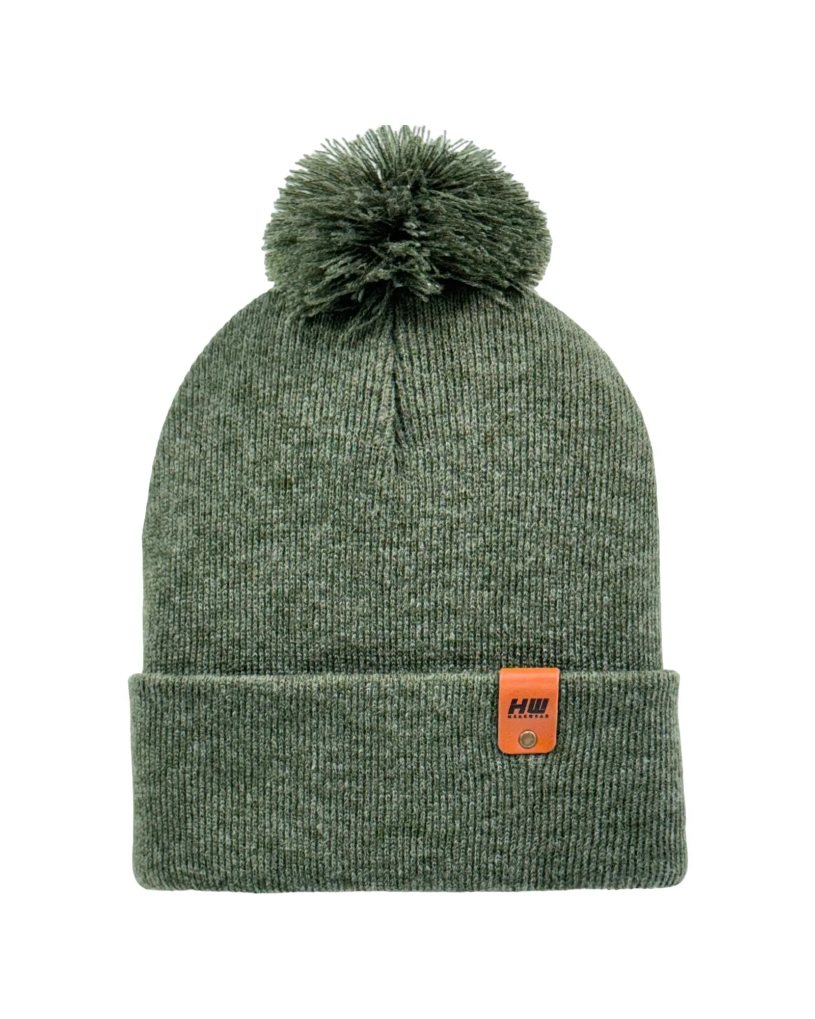 PTD104 HAAKWEAR Pom Pom Beanie - Made in USA - Forest Green