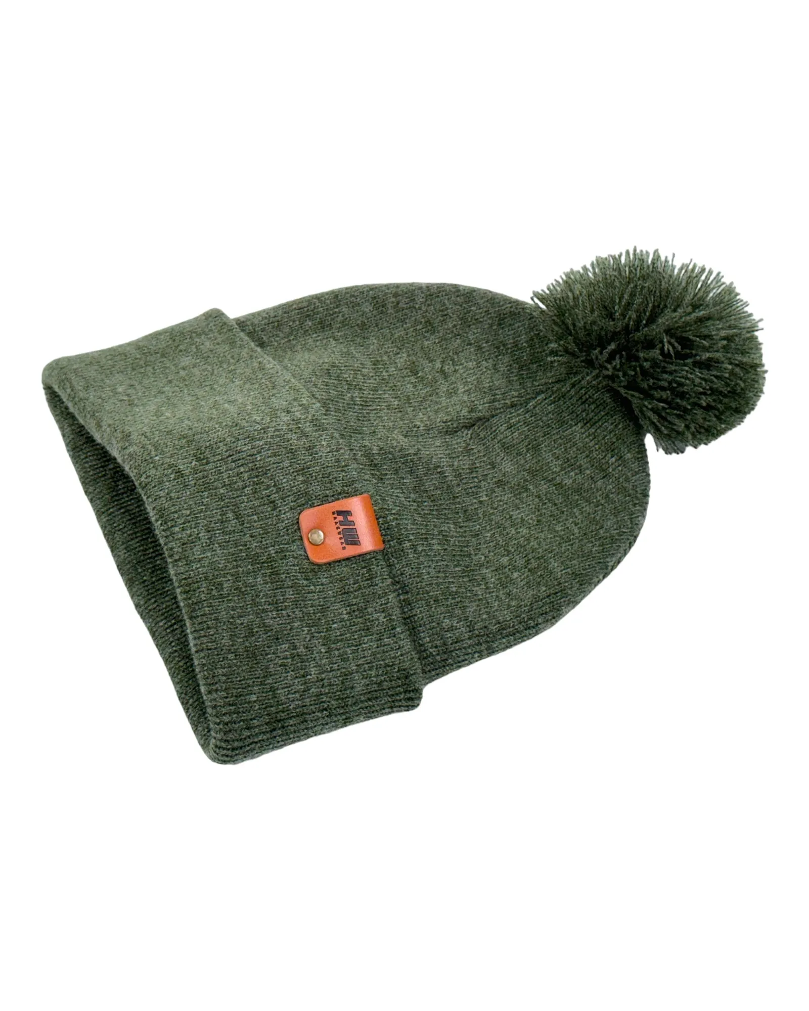 PTD104 HAAKWEAR Pom Pom Beanie - Made in USA - Forest Green