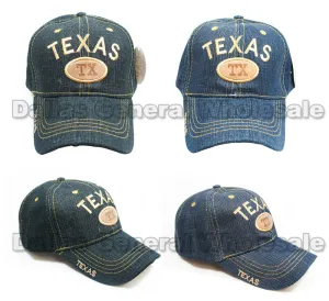 "Texas" Casual Denim Baseball Caps Wholesale