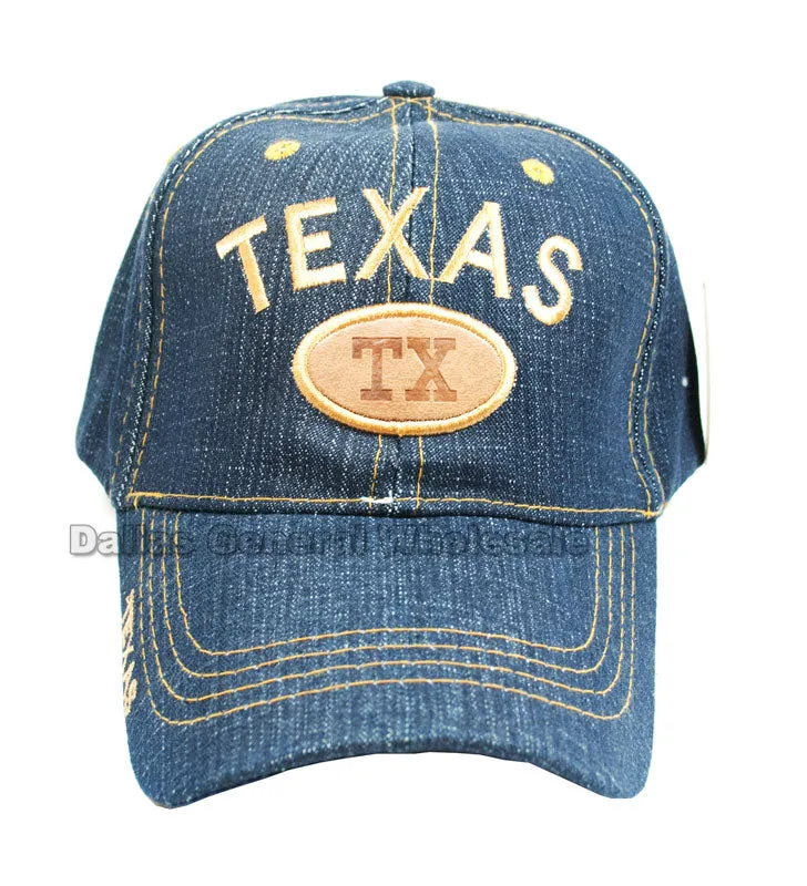 "Texas" Casual Denim Baseball Caps Wholesale