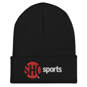 SHOWTIME Sports SHO Sports Red Bug Outline Logo Embroidered Beanie