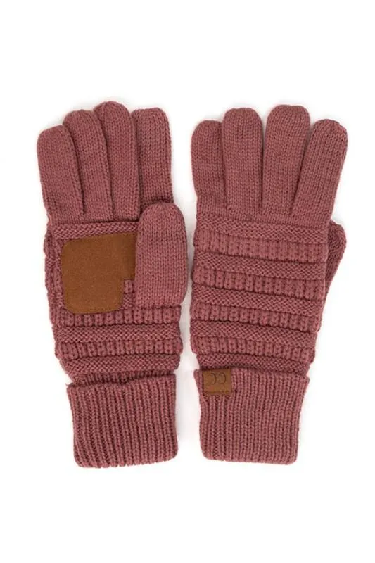 Solid Cable Knit CC Gloves by C.C Beanie
