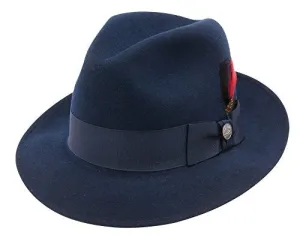 Stetson Frederick Wool Felt Fedora Navy