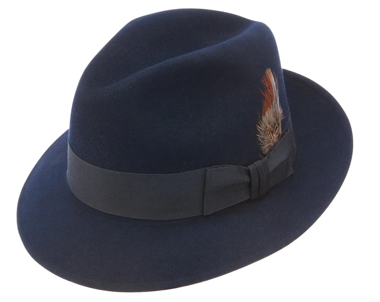 Stetson Frederick Wool Felt Fedora Navy