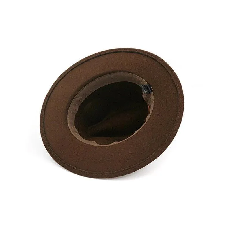 Striped Belt Flat BrimJazz Fedoras Hat