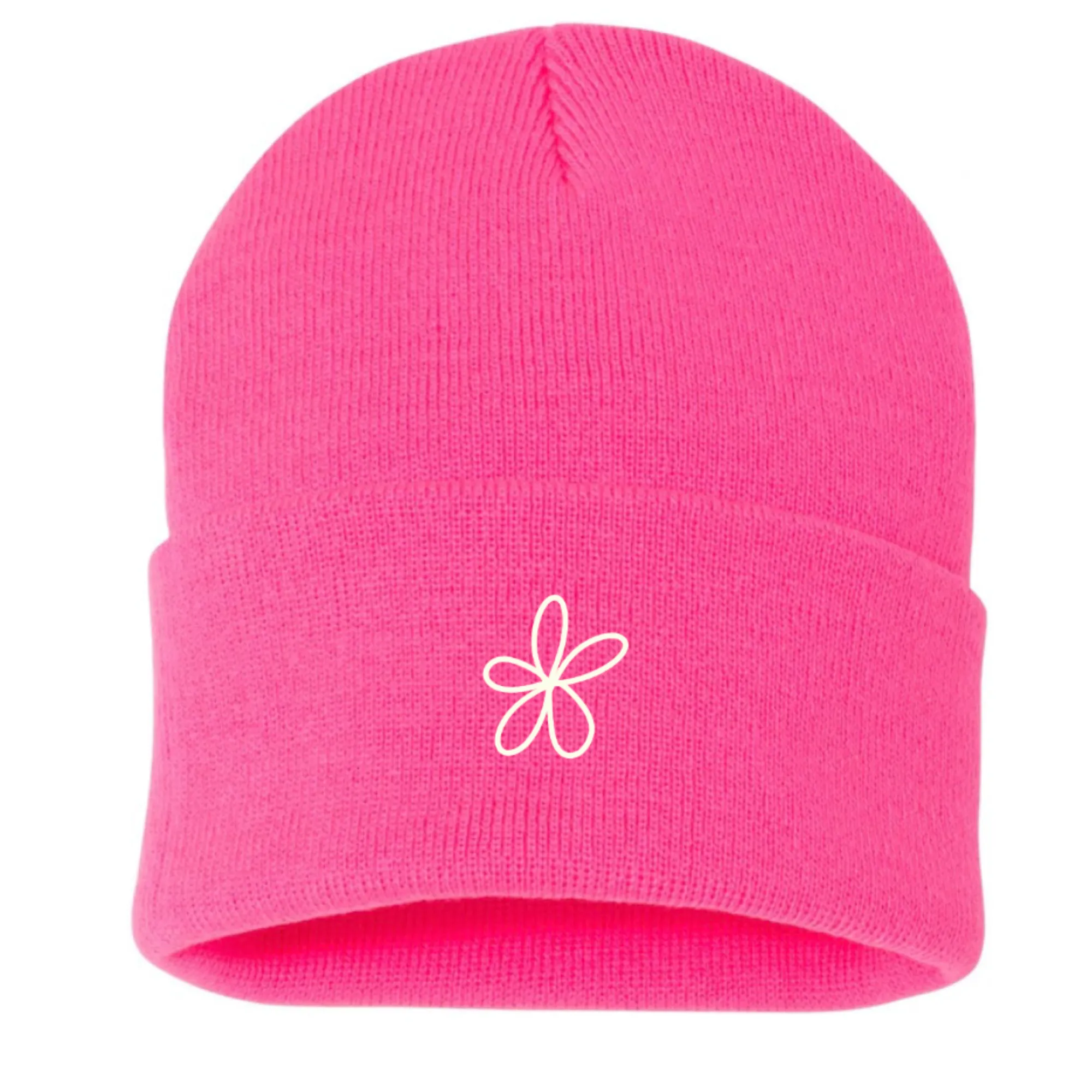 The Adult Chainstitch Beanie - Hot Pink