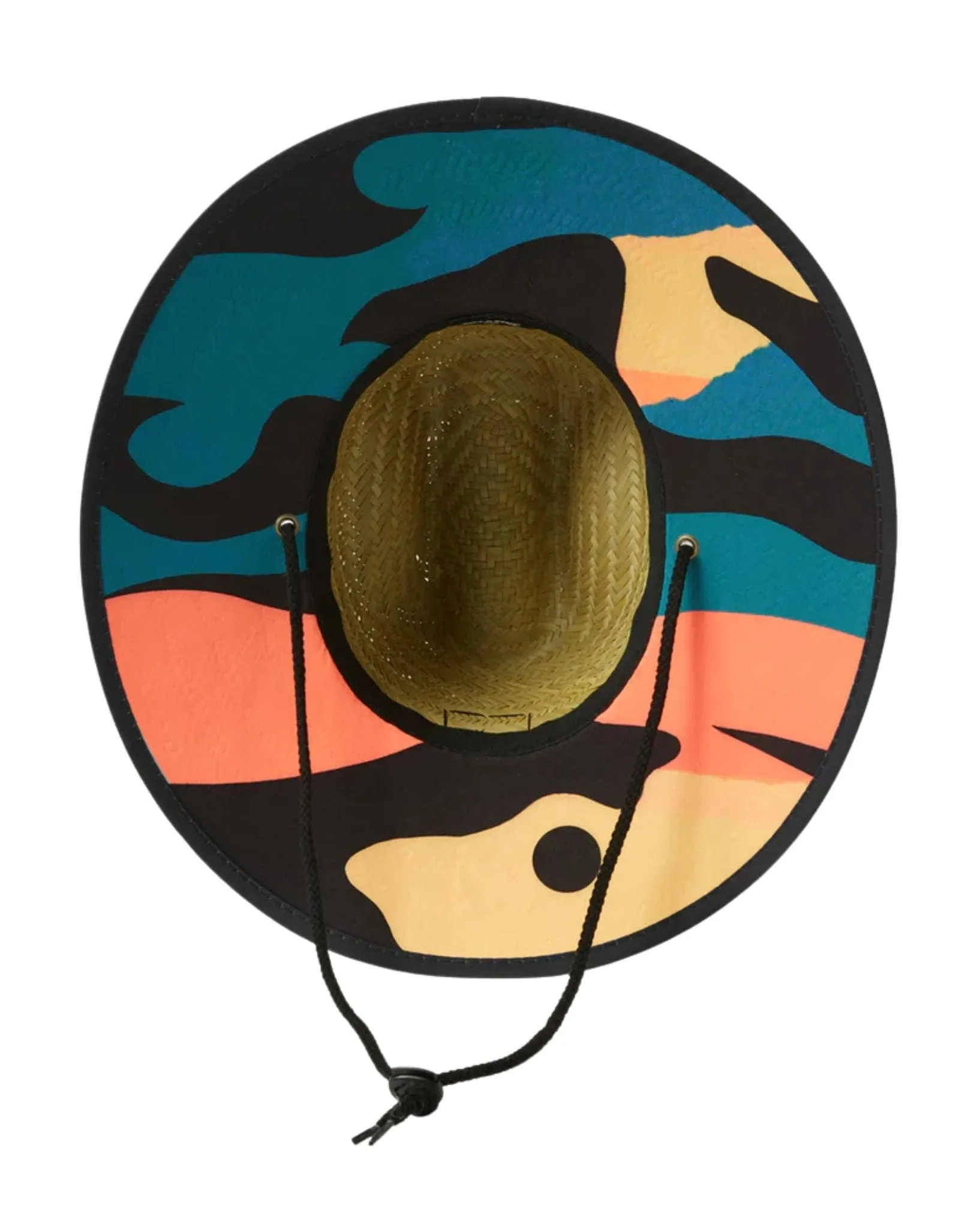 Tides Print Straw Lifeguard Hat