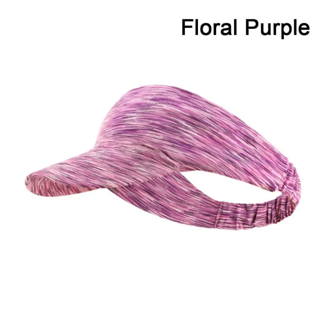 Tie Dye Sun Visor Hat Women Men Ice Silk Wide Brim Sports Cap Lightweight Quick Dry Golf Tennis Hat Roll-up Portable Beach Cap