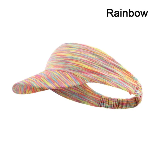 Tie Dye Sun Visor Hat Women Men Ice Silk Wide Brim Sports Cap Lightweight Quick Dry Golf Tennis Hat Roll-up Portable Beach Cap