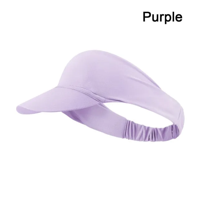 Tie Dye Sun Visor Hat Women Men Ice Silk Wide Brim Sports Cap Lightweight Quick Dry Golf Tennis Hat Roll-up Portable Beach Cap