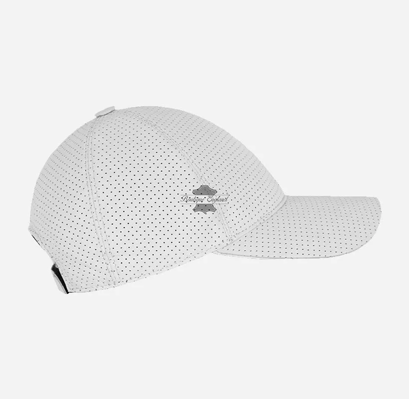 Unisex Perforated Leather Baseball Cap Leather Hat