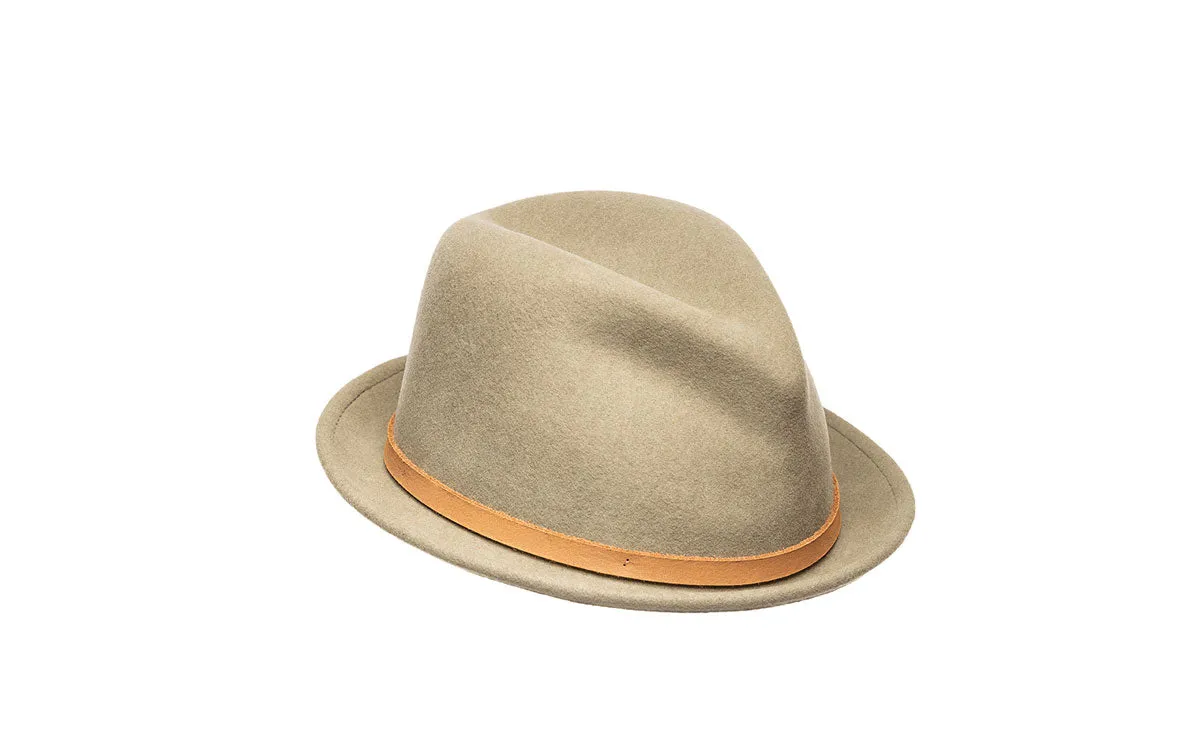 VIV SHORT BRIM FEDORA HAT - PALE OLIVE